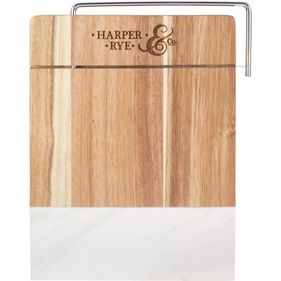  Marble and Acacia Wood Cheese Cutting Board 