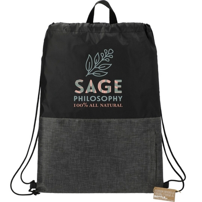 Ash Zippered Recycled Drawstring Bag 