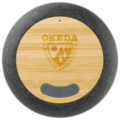  Garm Fabric &amp; Bamboo Speaker with Wireless Chargin 