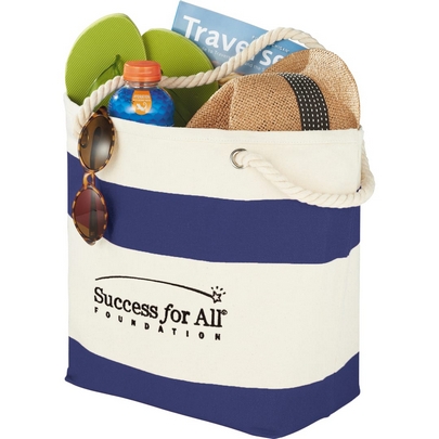  Capri Stripes 12oz Cotton Canvas Shopper Tote 