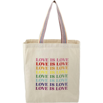  Rainbow Recycled 8oz Cotton Grocery Tote 