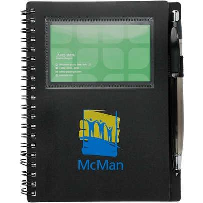 5.5" x 7" Star Spiral Notebook with Pen