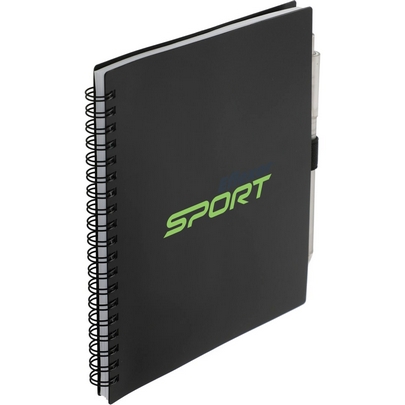  5.5” x  7” FSC Recycled Spiral Notebook w/ RPET Pe 