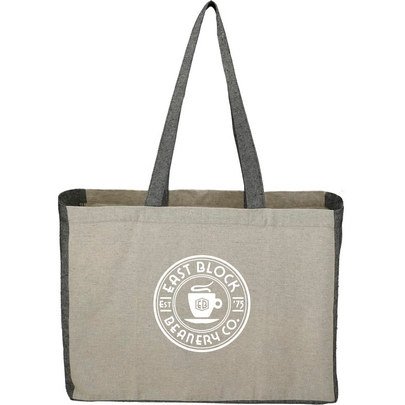 Recycled Cotton Contrast Side Shopper Tote