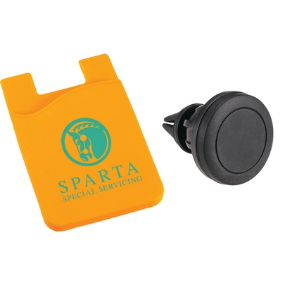Magnetic Phone Mount w/ Silicone Wallet
