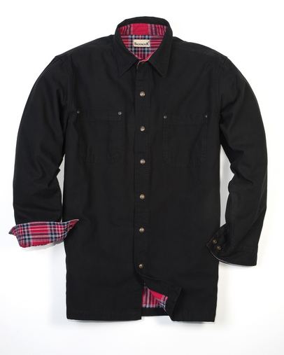  Men's Tall Canvas Shirt Jacket with Flannel Lining 