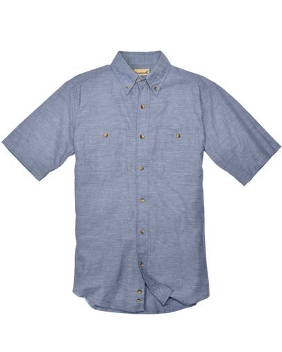 Men's Slub Chambray Short-Sleeve Shirt