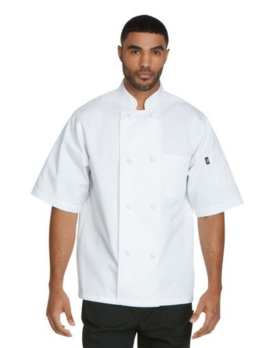 Unisex Classic Knot Button Short Sleeve Chef Coat