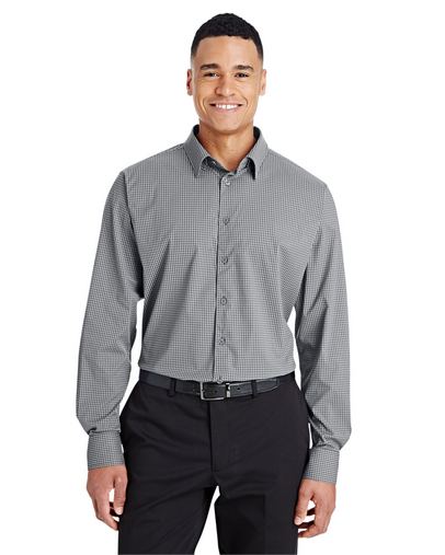 Custom Embroidered Devon & Jones CrownLux Performance Tonal Mini Check Shirt - DG535
