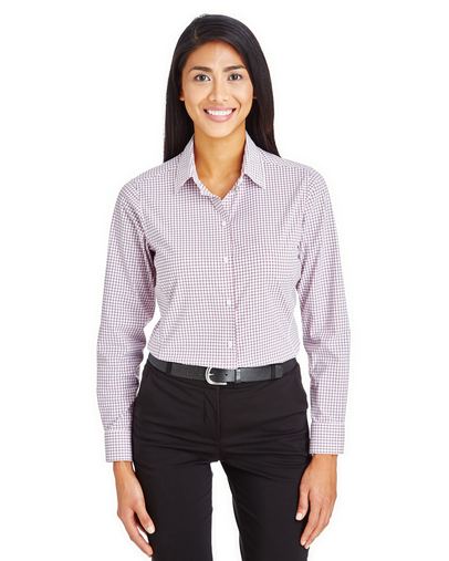  CrownLux Performance™ Ladies' Micro Windowpane Shirt 