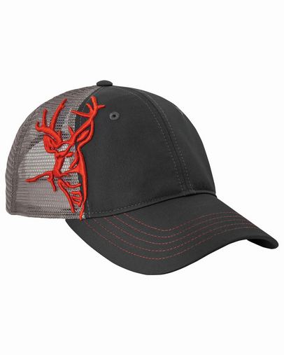  Brushed Cotton Twill Buck 3D Cap - MSH BK GRPH/ OR - OS 
