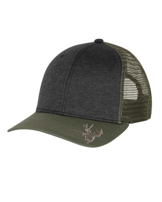  Structured Mid Profile Heather Trucker Hat - CHARCOAL/ FTG - OS 