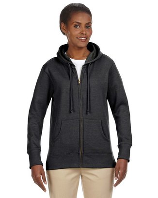  Ladies' Organic/Recycled Heathered Fleece Full-Zip Hooded Sweatshirt 