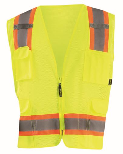  Men's High Visibility Two-Tones Surveyor Mesh Vest 