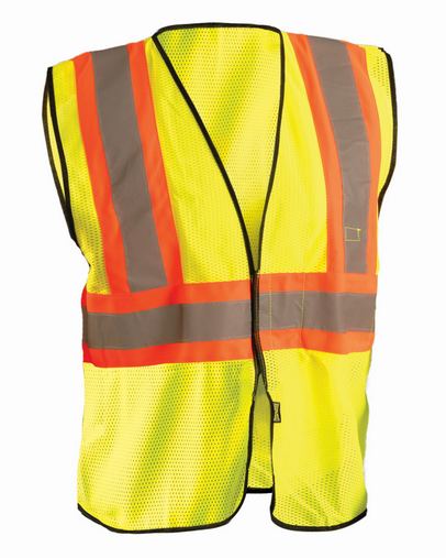 Custom Logo OccuNomix Men's High Visibility Value Two-Tone Safety Mesh Vest 