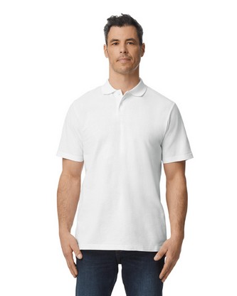 Men's Softstyle Double Pique Polo - WHITE - S