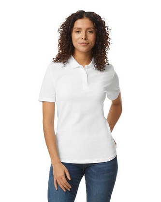  Ladies' Softstyle Double Pique Polo - WHITE - S 