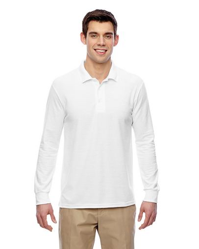  Adult Double Piqué Long-Sleeve Polo 