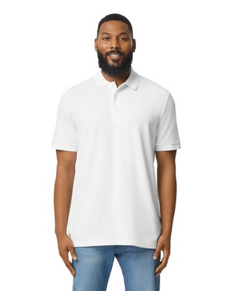 Unisex Midweight Double Pique Polo - WHITE - S