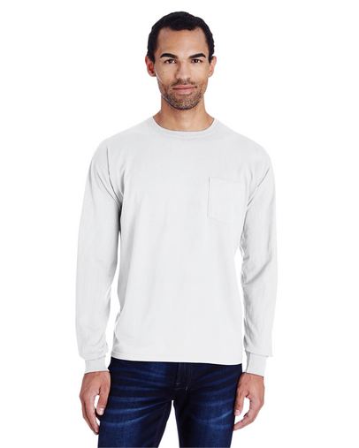 Unisex Garment-Dyed Long-Sleeve T-Shirt with Pocket