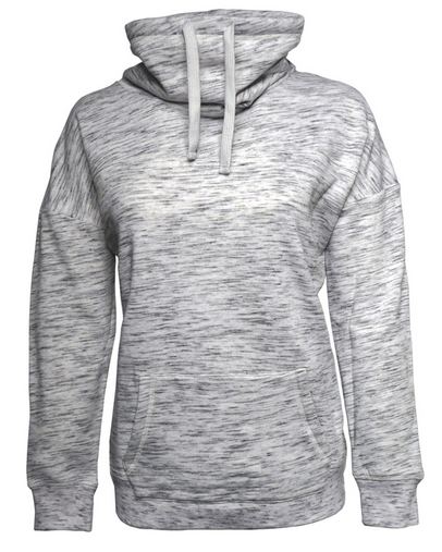  Ladies' Melange Fleece Cowl Neck Sweatshirt 