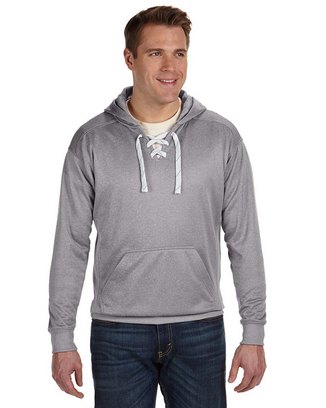  Adult Sport Lace Poly Hooded Sweatshirt 