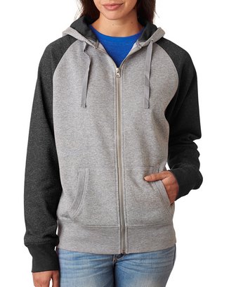 Ladies' Glitter French Terry Contrast Full-Zip Hood