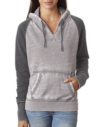  Ladies' Zen Contrast Pullover Hooded Sweatshirt 