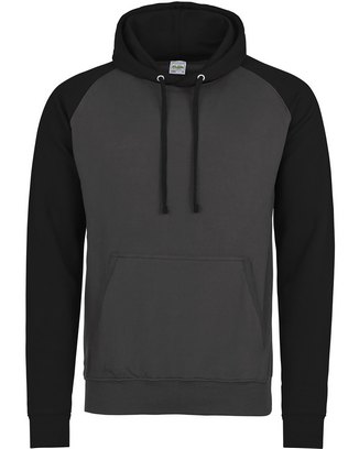  Adult 80/20 Midweight Contrast Baseball Hooded Sweatshirt 