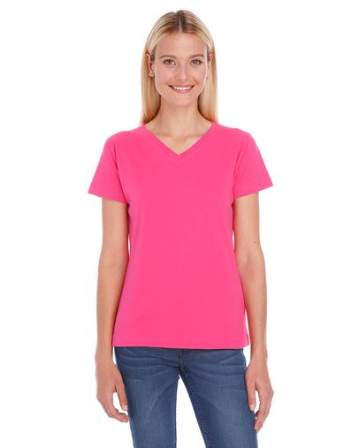 Custom Logo Ladies' V-Neck Premium Jersey T-Shirt with imprint