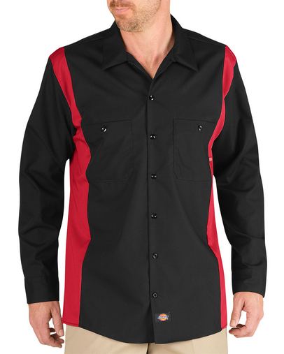  Unisex Tall Industrial Color Block Long-Sleeve Shirt 