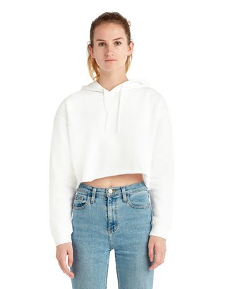  Ladies' Cropped Fleece Hoodie 
