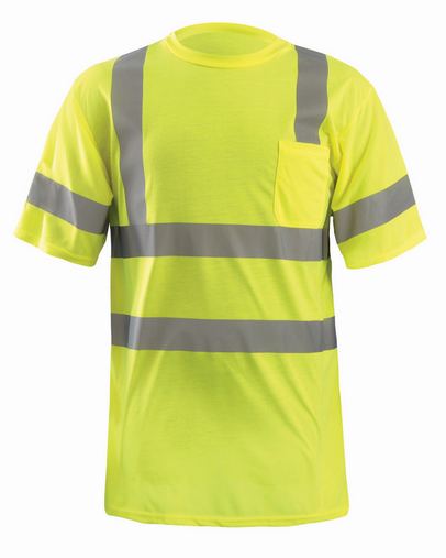 Men's LUX-SSETP2B-Orange and Yellow Sizes Reflective Pocket T-Shirt