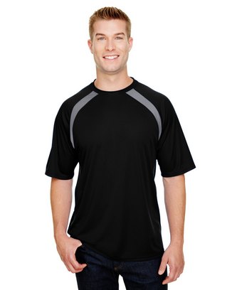  Men's Spartan Short Sleeve Color Block Crew Neck T-Shirt 