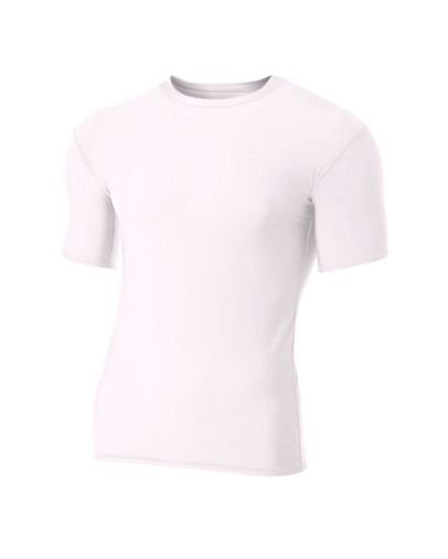  Adult Polyester Spandex Short Sleeve Compression T-Shirt 