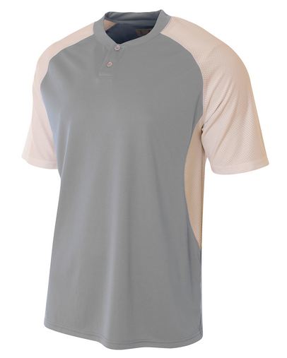 Adult Performance Contrast 2 Button Baseball Henley T-Shirt