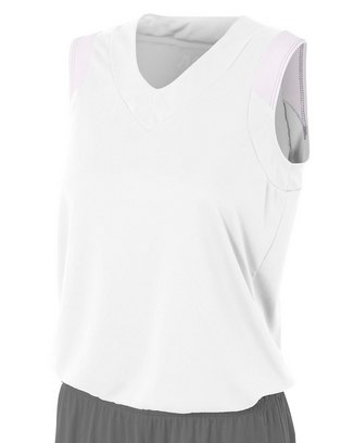 Ladies' Moisture Management V Neck Muscle Shirt