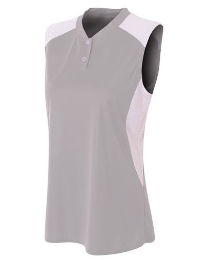  Ladies' Sleeveless 2 Button Henley 
