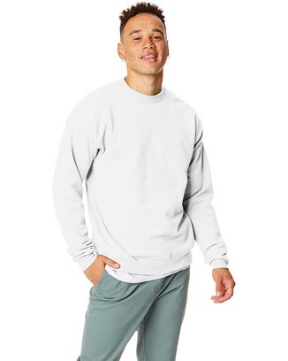 Unisex Ecosmart® Crewneck Sweatshirt - WHITE - 5XL 