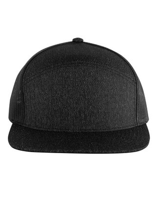 Heathered 6-Panel Arch Snapback Trucker Cap