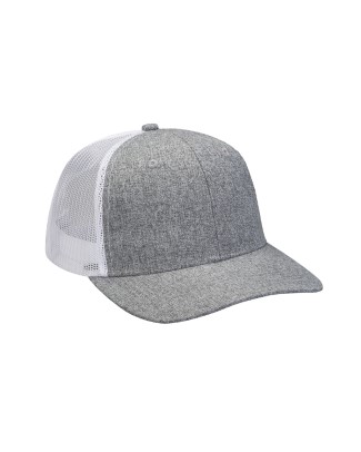 Heather Woven/Soft Mesh Trucker Cap