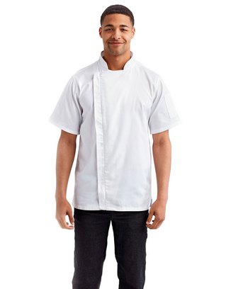  Unisex Zip-Close Short Sleeve Chef's Coat 