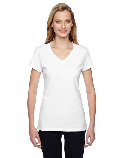  Ladies' 4.7 oz. Sofspun® Jersey Junior V-Neck T-Shirt 