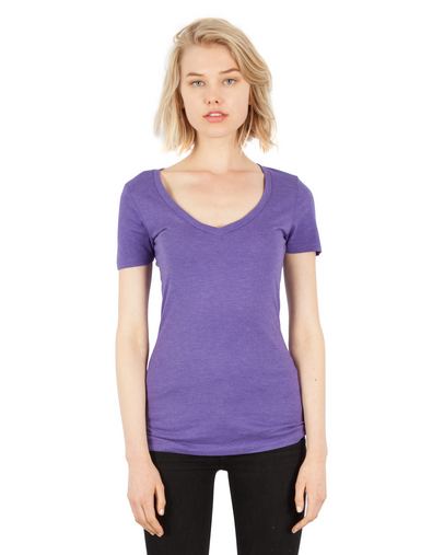  Ladies' 4.6 oz. Tri-Blend Deep V-Neck T-Shirt 