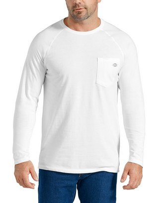 Men's Temp-iQ Performance Cooling Long Sleeve Pocket T-Shirt - WHITE - S