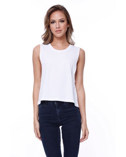 Ladies' Cotton Muscle Crop T-Shirt