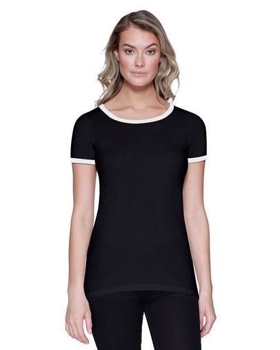  Ladies' CVC Ringer T-Shirt 