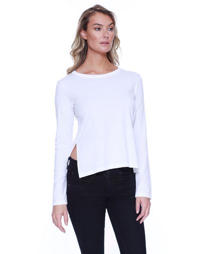  Ladies' CVC High Low Long-Sleeve T-Shirt 