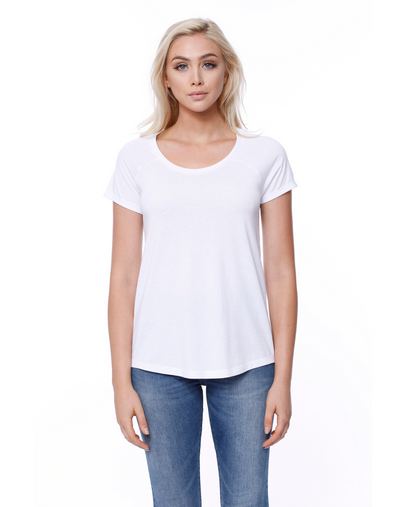  Ladies' CVC Loose Short-Sleeve Raglan 