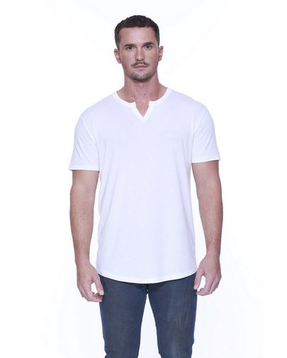 Men's 4.3 oz., CVC Slit V-Neck T-Shirt